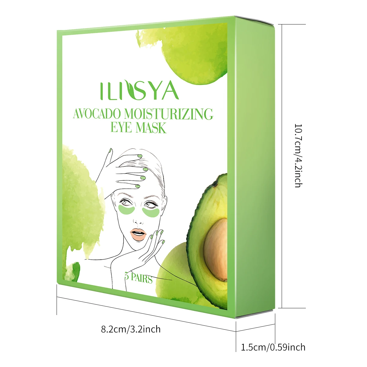 Description Picture 3 of item5 Pairs Avocado Under Eye Patches Eye Gel Pads Reduce Dark Circles Puffy Eyes Undereye Bags Wrinkles