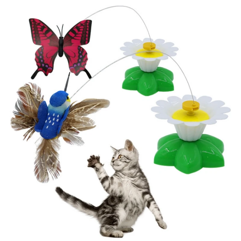 Description Picture 3 of itemRotating Electric Flying Butterfly Colorful Interactive Cat Dog Automatic Humming Bird Intelligence Training Rotating Funny Toys