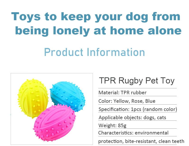 Description Picture 2 of item1pc Pet Dogs Toys Sounding Chewing Squeaky Toy for Dogs Puppies Football Soccer Dogs Ball Training Rugby