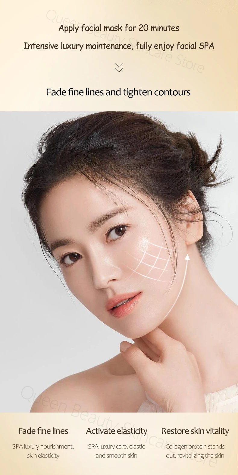 Description Picture 6 of itemRetinol Anti-Aging Face Mask Fullerene Polypeptide Anti Wrinkle Whitening Facial Masks Hyaluronic Acid Nicotinamide Moisturizing