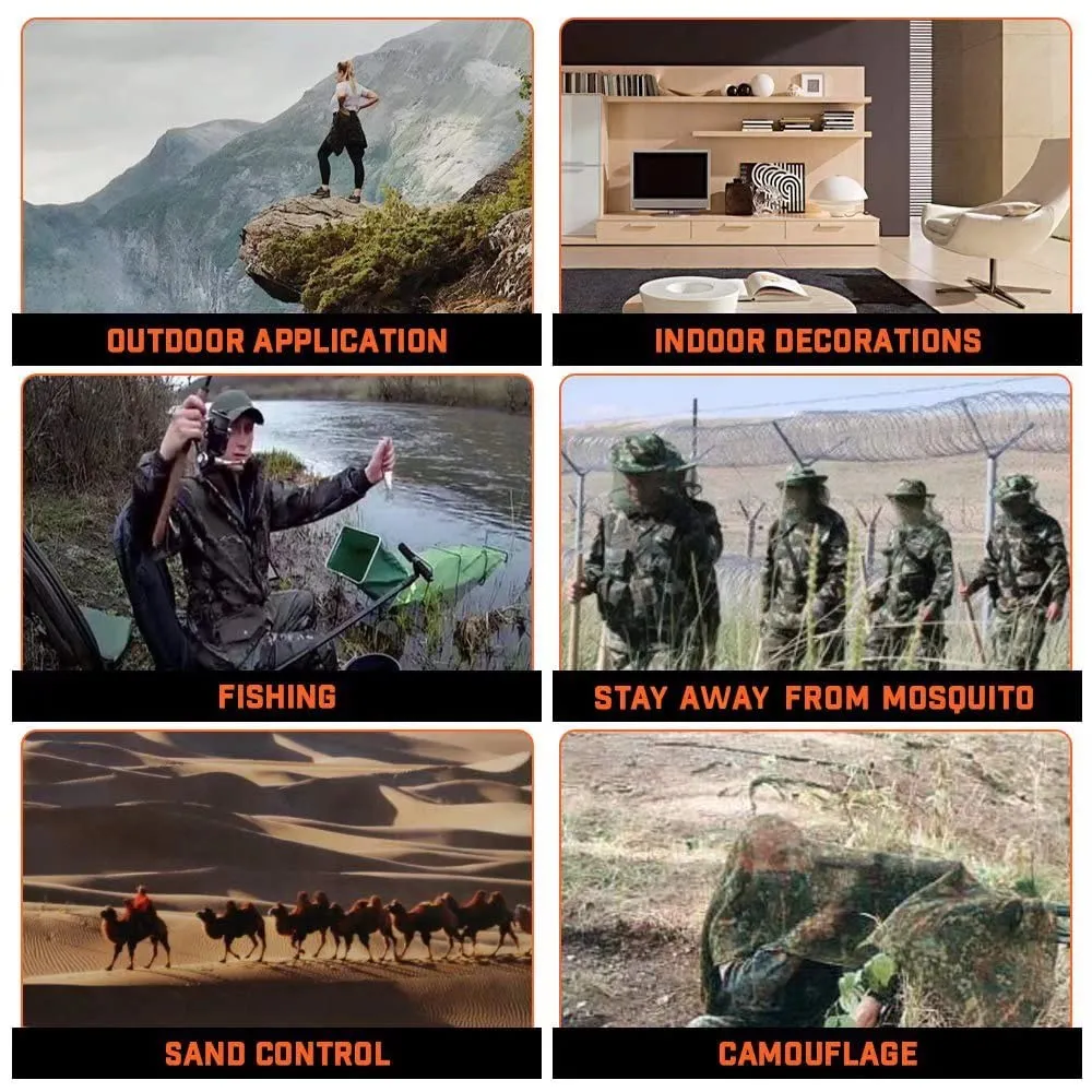 Description Picture 2 of itemCamouflage Netting Tactical Mesh Net Camo Scarf for Wargame Sports Hunting Shooting Wild Photography Sniper Camo Mesh Scarves