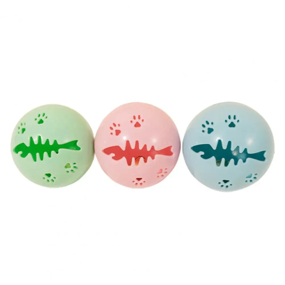 Description Picture 5 of itemCute Cat Ball Toy Attractive Playing Lightweight Fish Bone Bell Ball Indoor Kitten Teaser Sound Toy