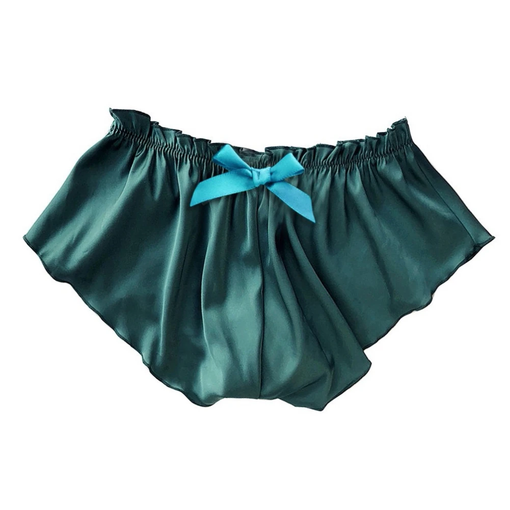 ​Silk Satin Womens Sexy Panties Flowers Floral Plus Size Lace Pajamas Underwear Shorts Summer