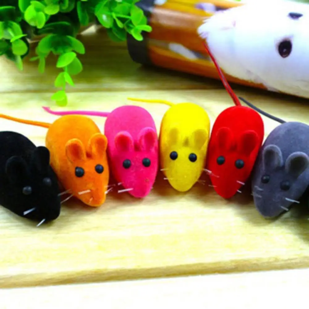 Description Picture 3 of itemFalse Mouse Cats Pet Toys Long-haired Tail Mice With Sound Rattling Soft Real Rabbit Fur Sound Squeaky Toy For Cats Dogs