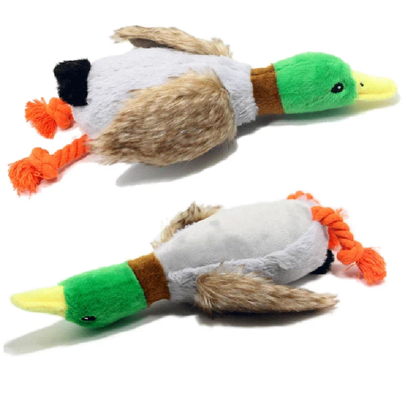 Description Picture 3 of itemCute Plush Stuffed Duck Sound Toy Small Medium Dog Squeaky Chew Rope Toys Pets Outdoor Intereactive Supplies Accessories