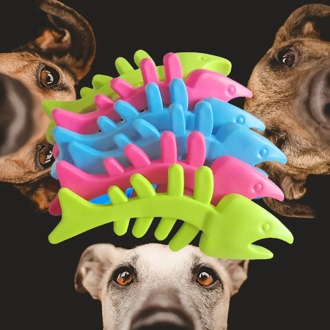TPR Dog Chew Toys for Large Medium Dogs Fish Shaped Puppy Accessories Bite Resistant Pet Products Outdoor Dog Training Supplies
