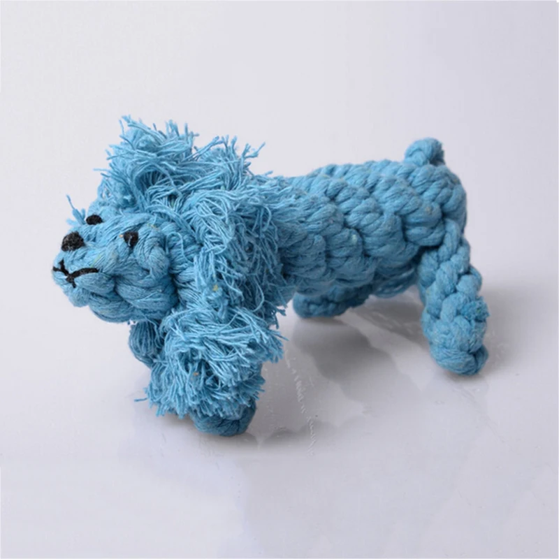 Description Picture 3 of item1 Piece Handmade Braided Funny Lion Pattern Dog Cotton Rope Toys Dogs Play Bite Toys Pet Chew Rope Toys Harmless Lion Style