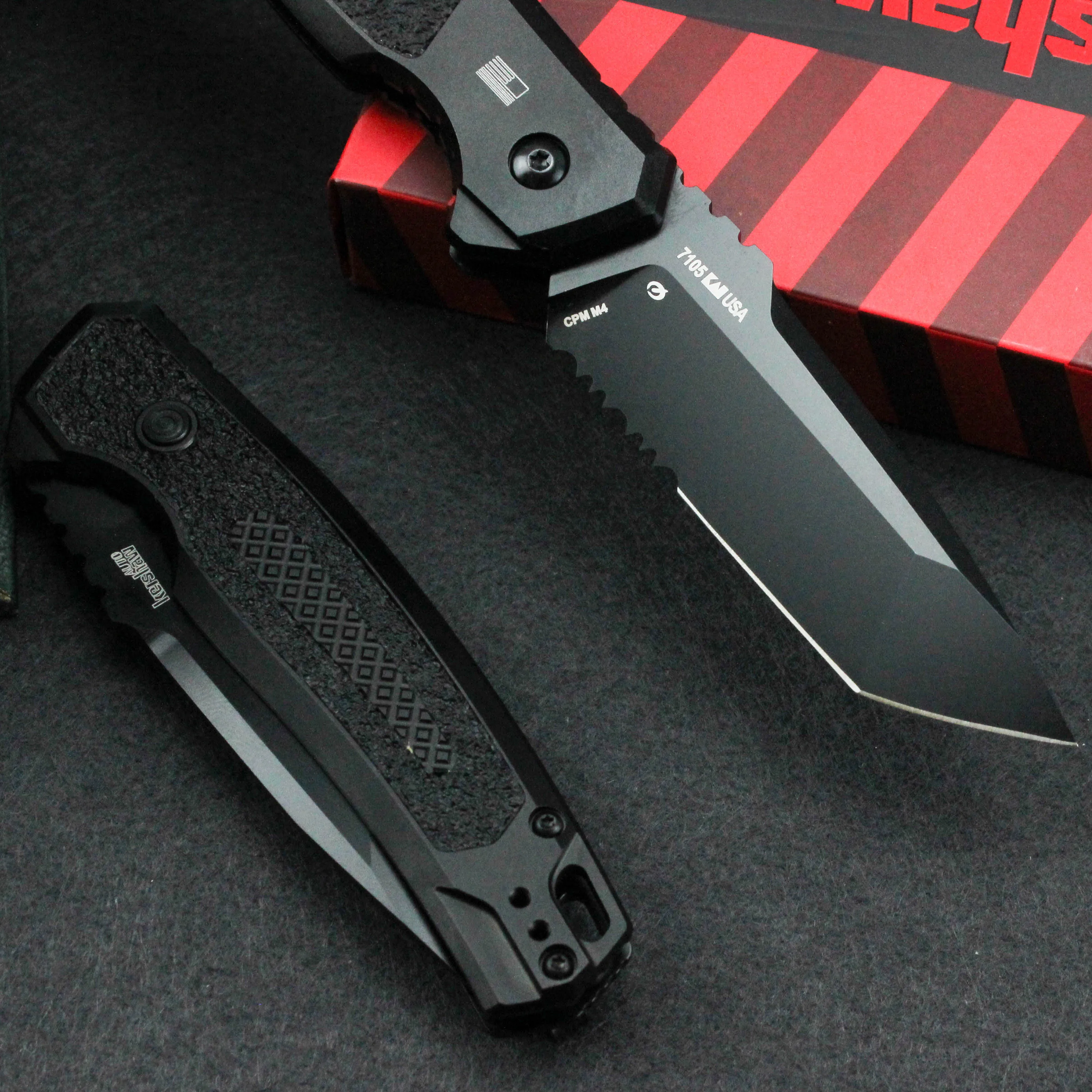 Description Picture 5 of itemKershaw 7105 Folding Knife Half tooth CPM154 Blade Black Handle Pocket Folding Knives Tactical Tool