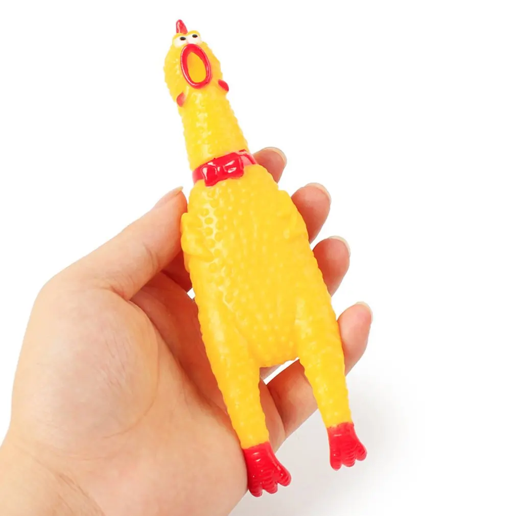 Description Picture 5 of itemScreaming Chicken Yellow Rubber Squaking Chicken Toy Novelty Durable Rubber Chicken Perfect Gift for Kids and Dogs Fast Delivery