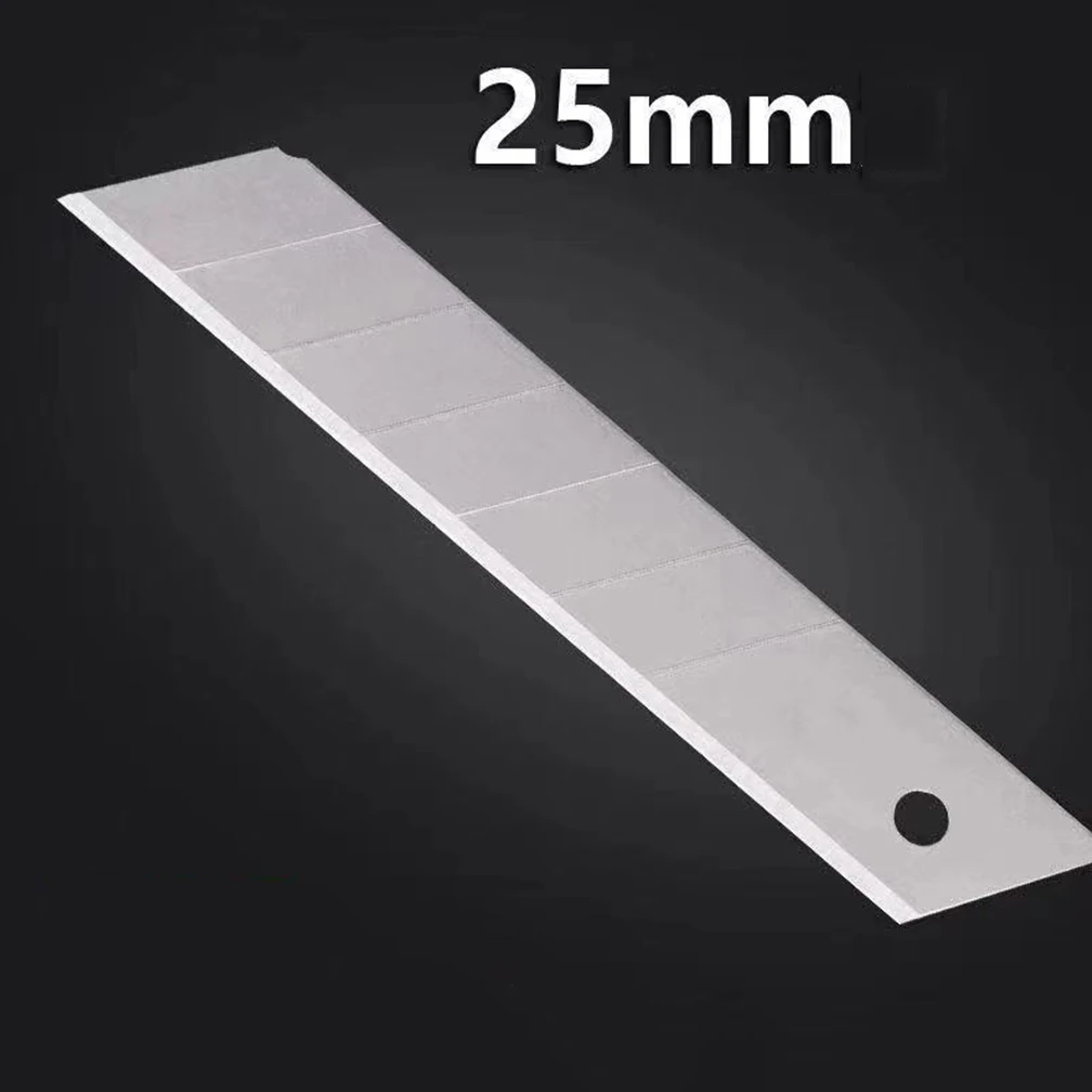 Description Picture 3 of item10PCS/1Box 25MM Knife Blade for Utility Knife Replacement Blade Home School Art Handicraft Paper Box Cutting Knifes Carbon Steel