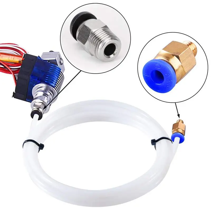 Description Picture 6 of item2Pcs 1M Bowden PTFE Tubing with 4Pcs PC4-M6 & 4Pcs PC4-M10 Pneumatic Fittings Kit for 1.75mm Filament 3D Printer Parts