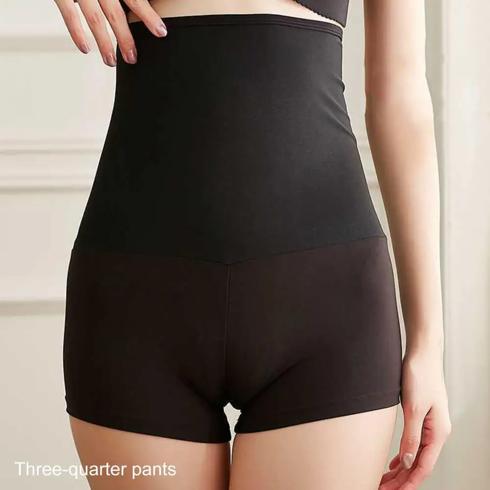 Description Picture 5 of itemBody Shaper Pants Women Shorts Solid Color Fat Burning High Waist Waist Trainer Sauna Pants Skinny Knee-length Shorts for Sports