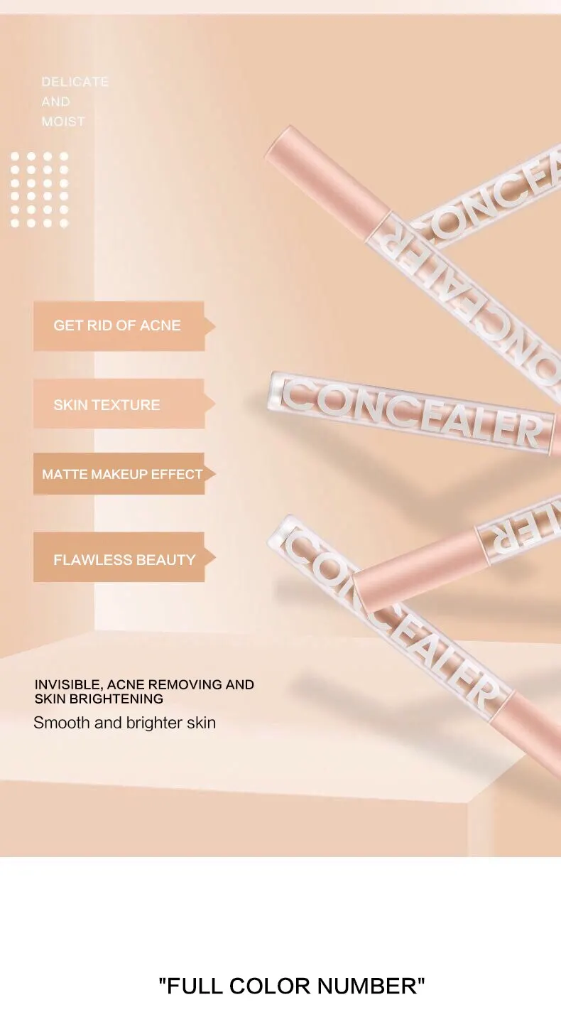 Description Picture 6 of itemLiquid Concealer Waterproof Moisturizing Face Concealer Cream Long Lasting Cover Dark Eye Circles Acne Makeup Effect Beauty Tool