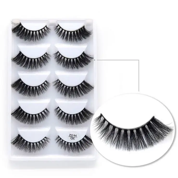 Description Picture 6 of itemNew Full 5 Pairs one box 3D Mink Hair False Eyelashes Natural Thick Long Eye Lashes Wispy Makeup Beauty Extension Tools H13
