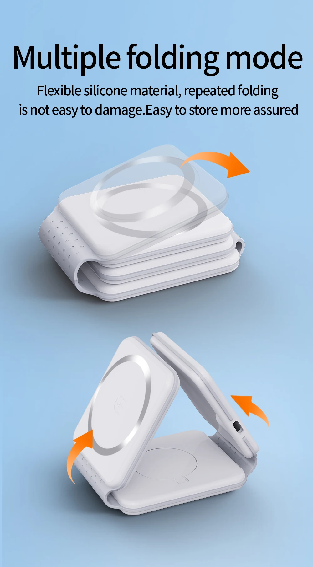 Description Picture 4 of item30W 3 in 1 Magnetic Wireless Charger Pad Macsafe Foldable for iPhone 14 13 12 Pro Max Apple Watch 8 7 AirPods Fast Charging Dock