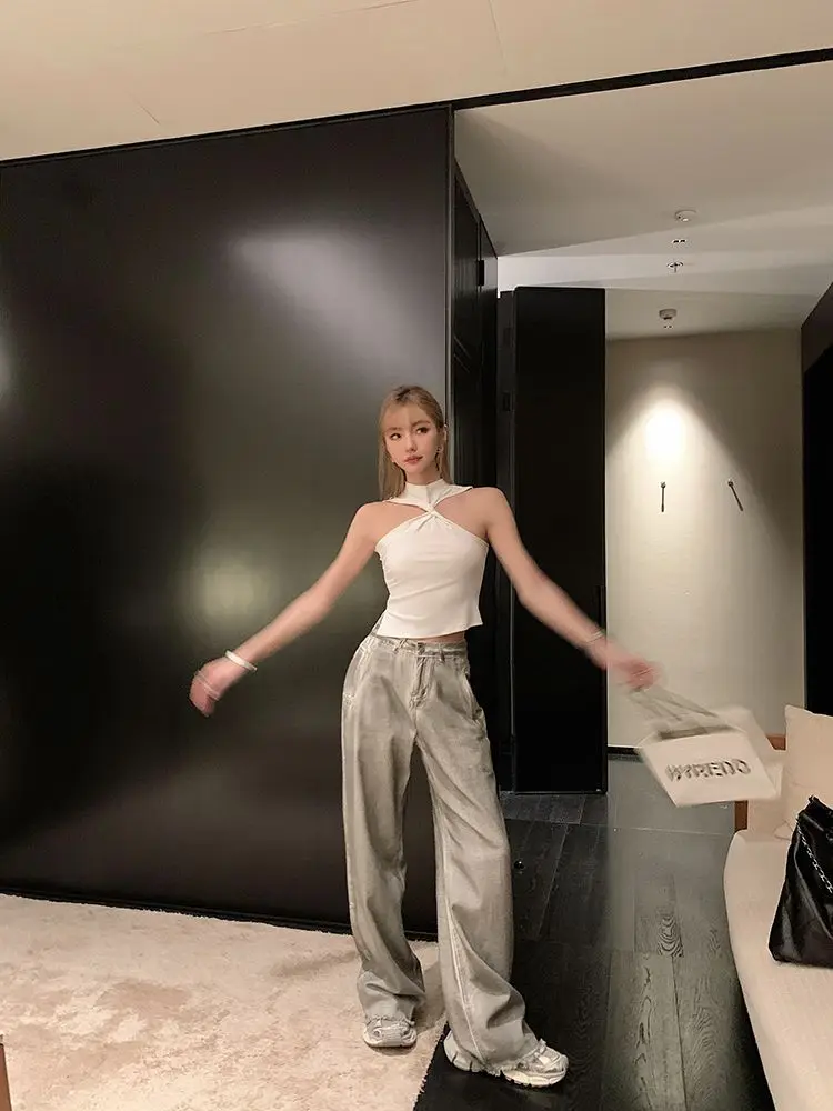 Description Picture 3 of itemHigh Waist Baggy Pants Women 2023 New Fashion Loose Straight Sweeping Floor Jeans Y2k Streetwear Plus Size Wide Leg Trousers