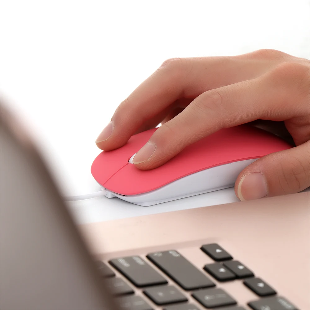 Description Picture 6 of item4 Colors Ultra Thin USB Wired Mouse 1600 DPI Mice Mute Button For Laptop PC Wired Mouse For MacBook Air Pro Computer Peripherals