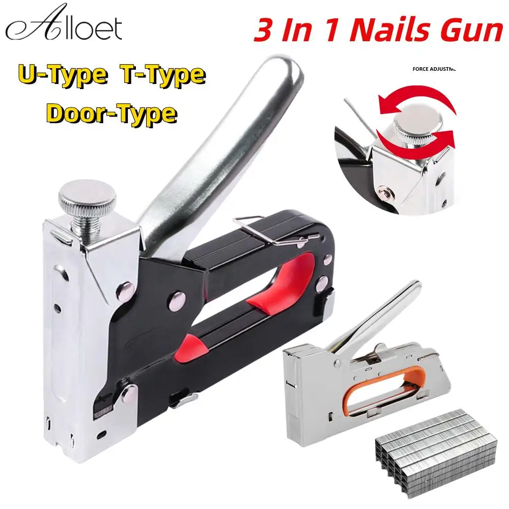 3 In 1 Nail Gun DIY Furniture Construction Stapler Upholstery U/T-Type Door -Type Staple Gun Home Carpentry Stapler Tool Tools