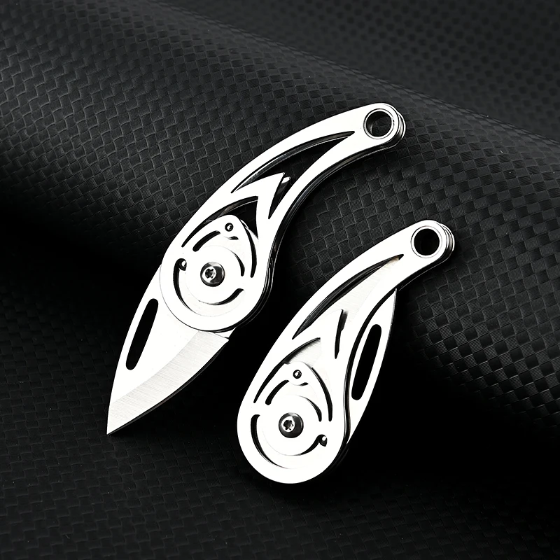 Description Picture 2 of itemTitanium Alloy Mini Folding Knife High Hardness D2 Steel Sharp Knife With Keychain Pendant Disassembly Express Open Box EDC Tool