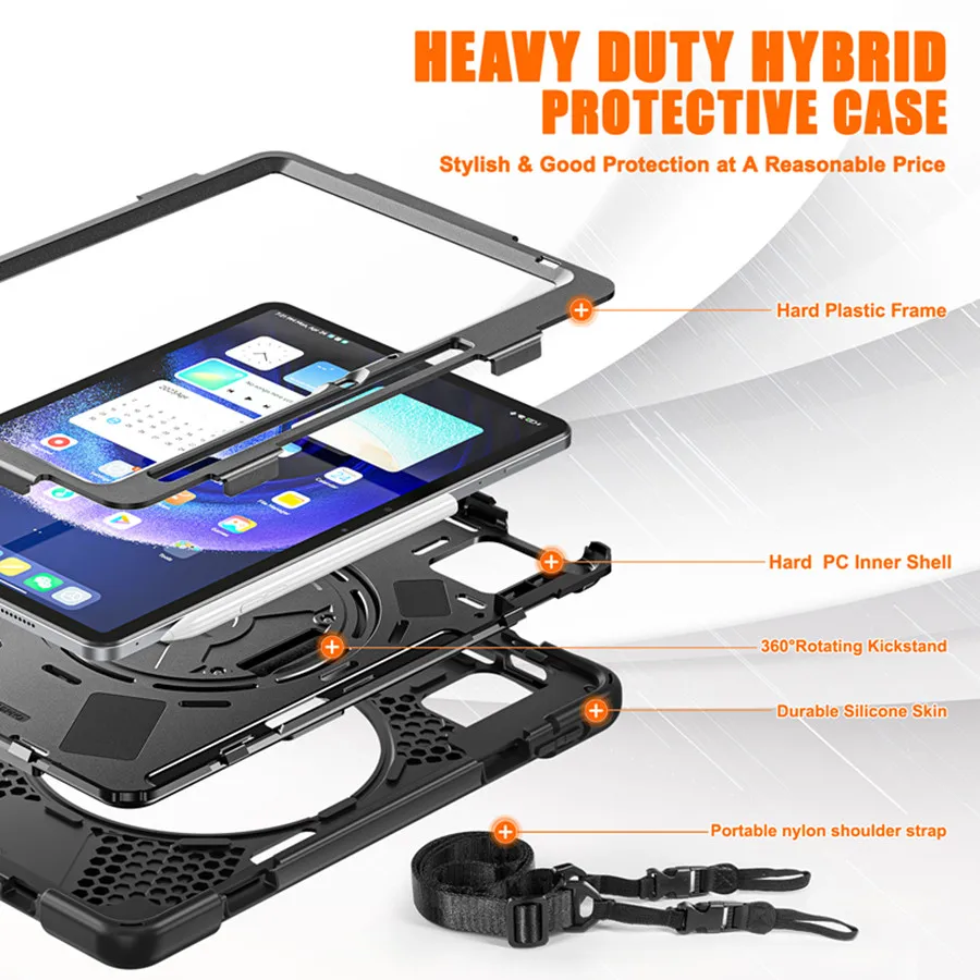 HUWEI For Iconic Brand Pad 6 5 Pro Case Shockproof Kids Protection Cover For Iconic Brand Mi Pad 6 MiPad 6 Pro Case Kickstand Shoulder strap