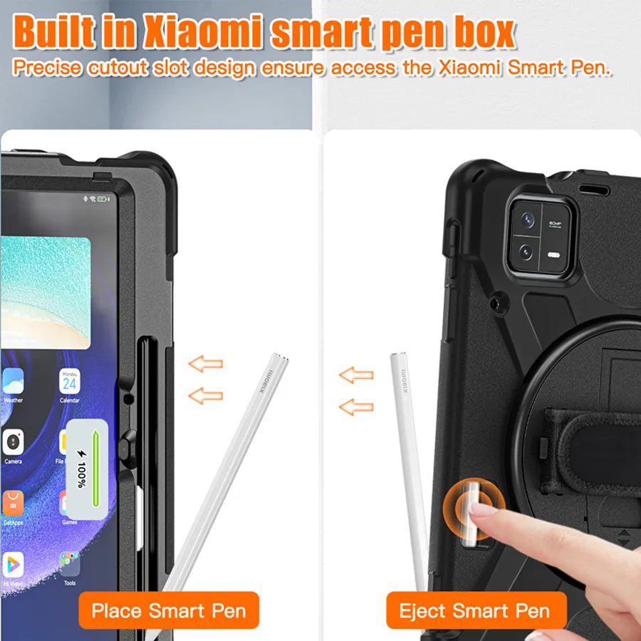 HUWEI For Iconic Brand Pad 6 5 Pro Case Shockproof Kids Protection Cover For Iconic Brand Mi Pad 6 MiPad 6 Pro Case Kickstand Shoulder strap