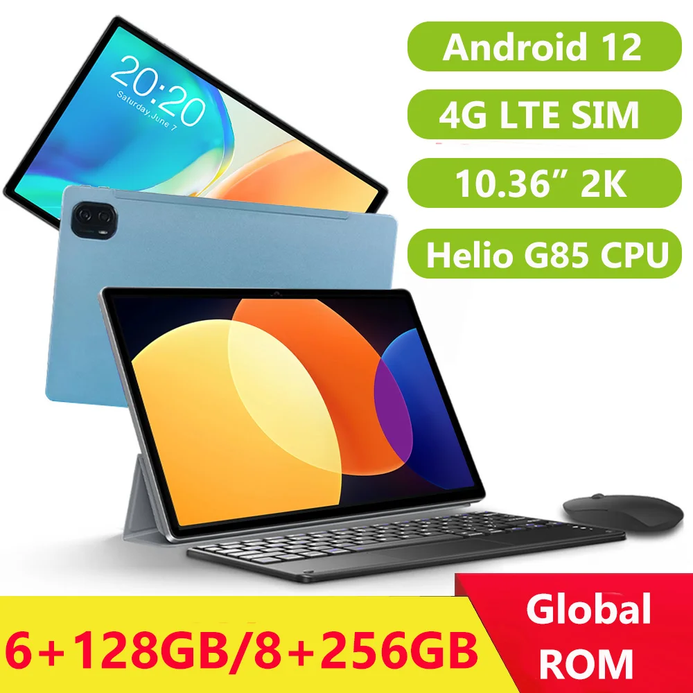 2023 New Nenmone Tab10 2000*1200 Display 10.36 Inch 4G Tablet Android 12 Octa Core Laptop 2 In 1 Kids Gift 13MP Camera 8000mAH