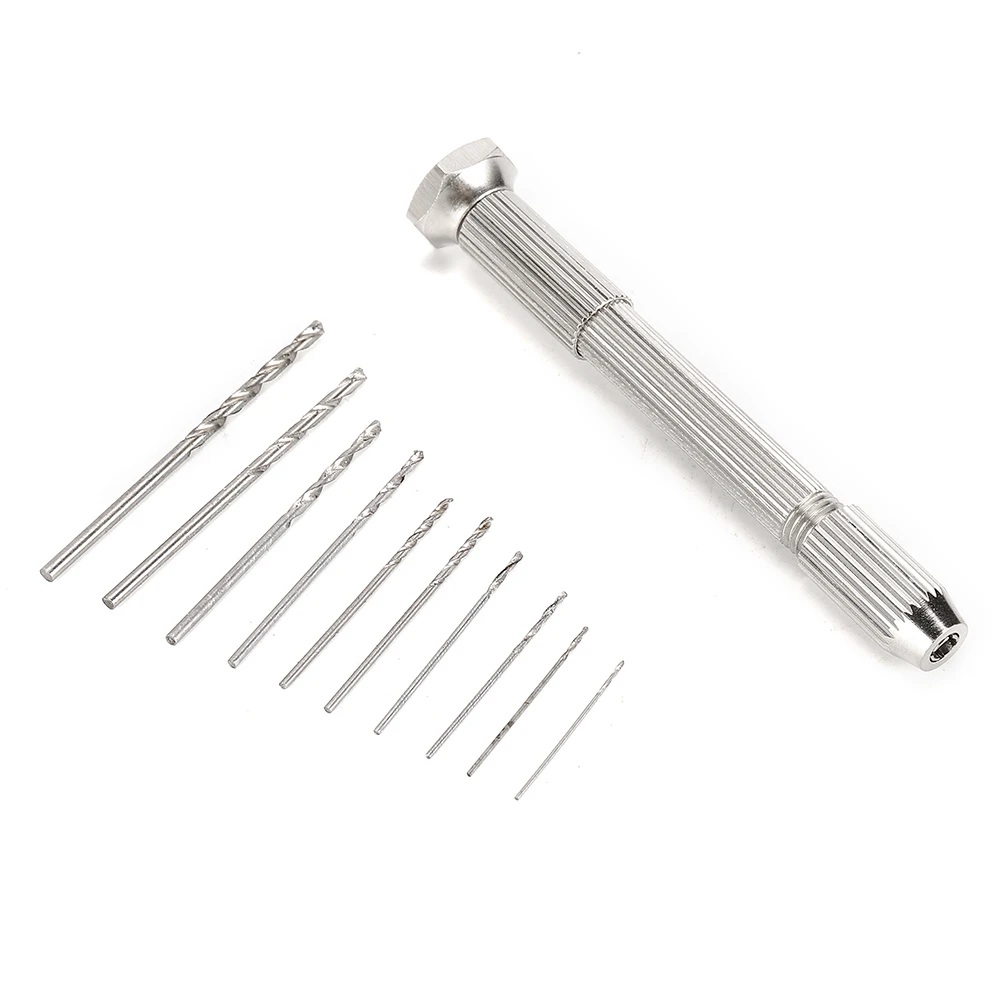 Description Picture 6 of itemMini Hand Drill With Keyless Chuck + 10x 0.8mm-3.0mm HSS Drill Bits For Epoxy Resin Jewelry Making DIY Wood Craft Handmade Tool
