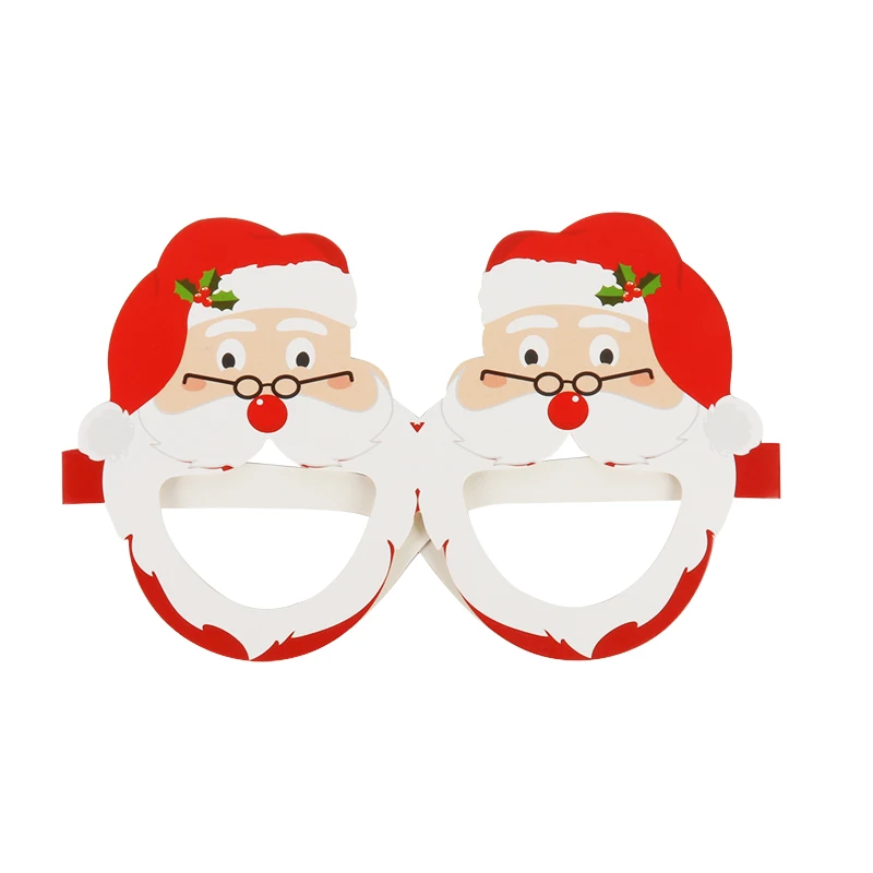 Description Picture 6 of item9pcs Santa Claus Xmas Tree Elk Paper Glasses Frame Christmas Glasses Photo Prop Christmas decorations new year Navidad kids gift