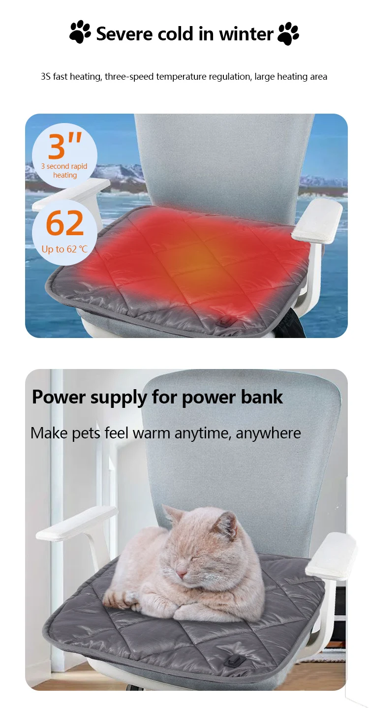 Description Picture 6 of itemUltra-Safe Pet Warming Mat: Advanced Heating Pad for Dogs & Cats with Anti-Chew Cord - Premium Indoor Comfort Solution.