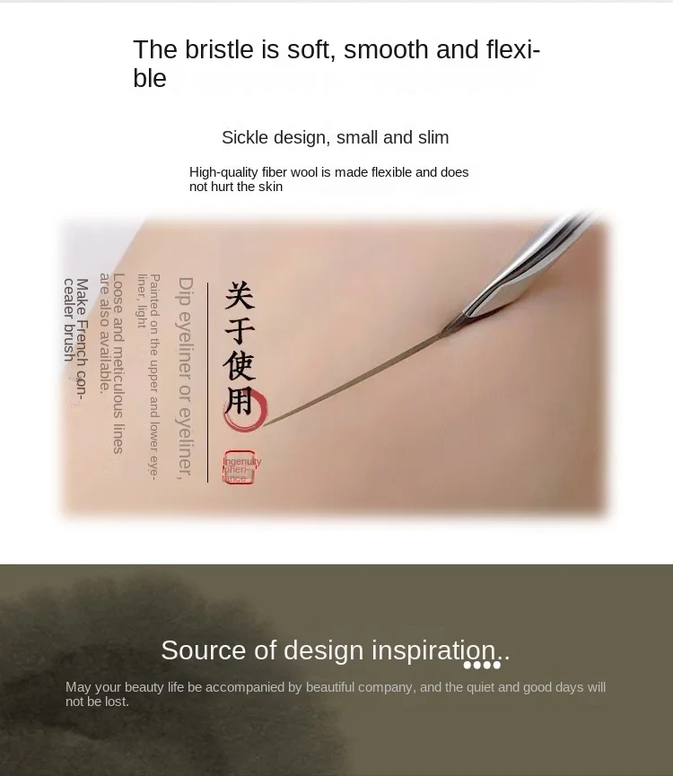 Description Picture 3 of itemEyeliner Brush Nose Shadow Repair Eye Shadow Concealer Foundation Makeup Brush Ultra Thin Fine Oblique Angle Eyebrow Brush