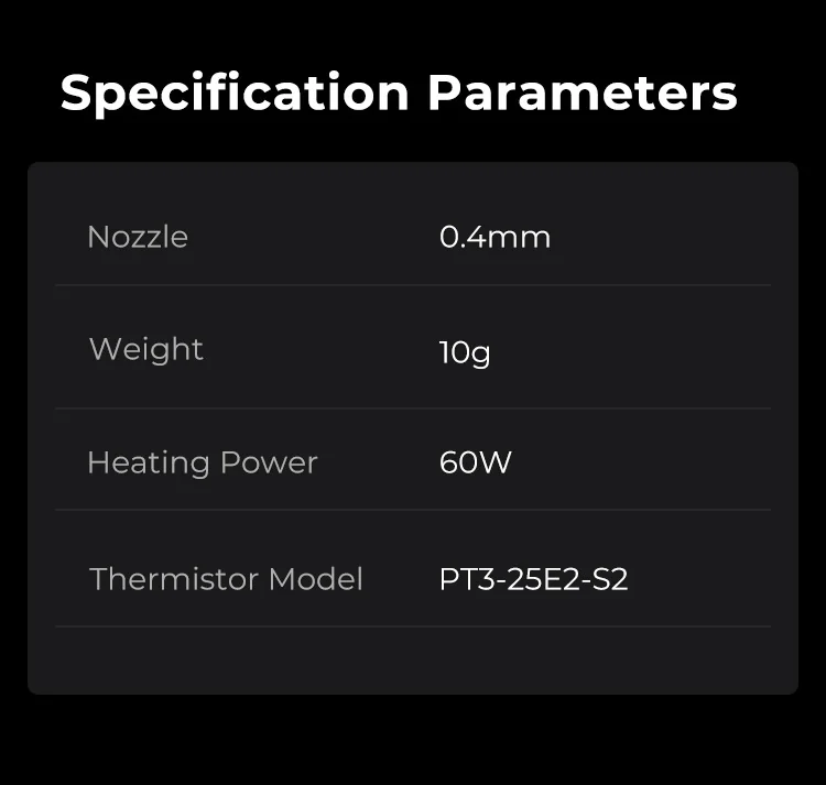 Description Picture 4 of itemCreality 3D Printer Part Upgrade Ceramic Heating Kit for Using 1.75mm Filament Sprite Extruder Fast Heating Better Stability