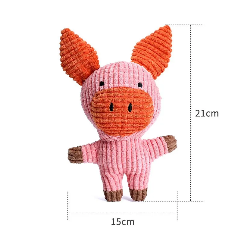 Description Picture 5 of itemCute Plush Toys Squeak Pet Cow Rabbit Animal Plush Toy Dog Chew Squeaky Whistling Involved Squirrel Dog Toys