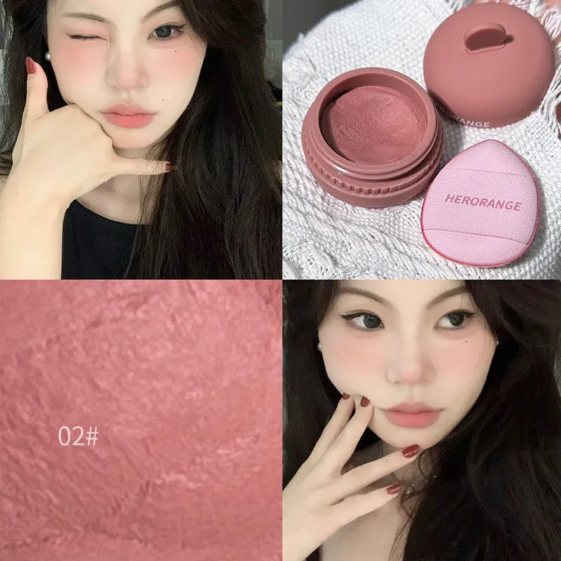 Description Picture 3 of itemMonochrome Blush Cream Make Up Lasting Easy To Color Blush Palette Mousse Mud Matte Pink Peach Cheek Rouge Face Pigment Cosmetic