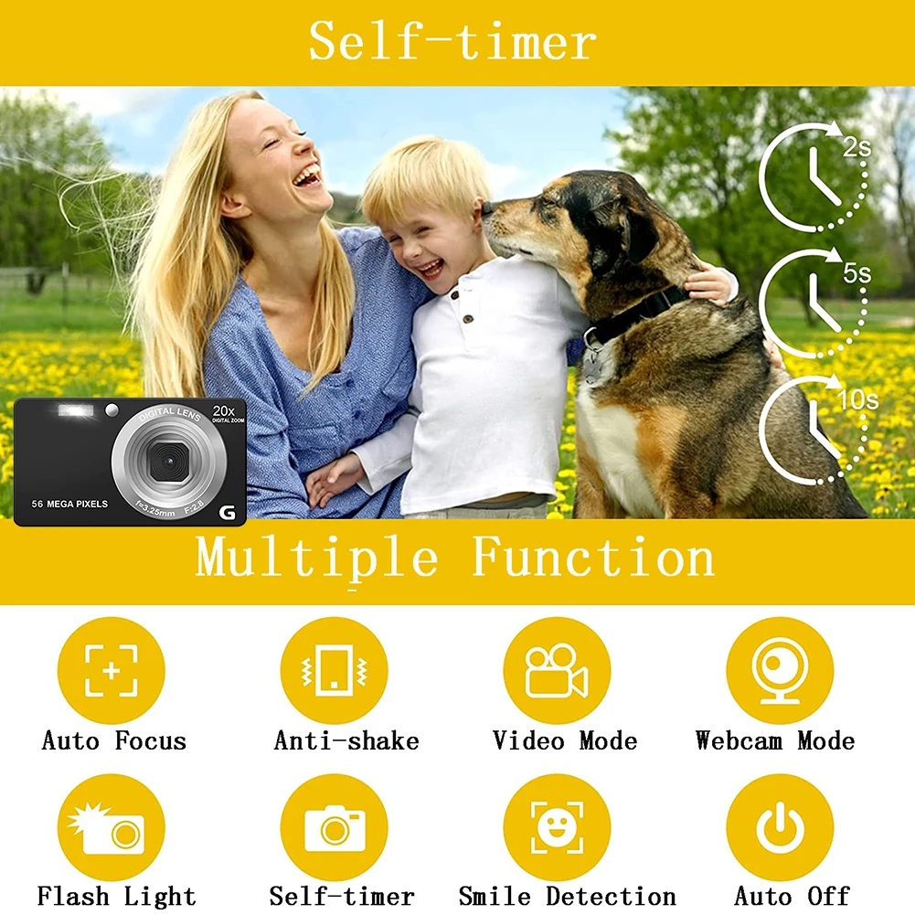 Description Picture 6 of item2.7 Inch Underwater Digital Camera 1080P HD 4K 56MP Waterproof Outdoor Video Recorder Anti-shake LCD 20x Zoom Camera Mini Camera
