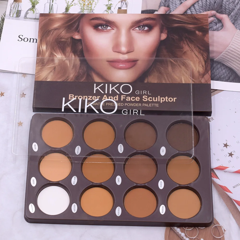 Description Picture 3 of item12 Colors Contour Palette Face Bronzer Highlight & Contour Pro Palette Face Sculpting Matte Contour Palette Professional Makeup