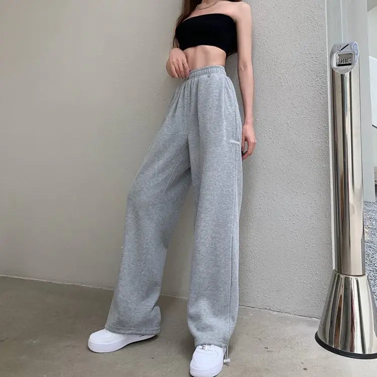 Description Picture 3 of itemHOUZHOU Gray Sweatpants Joggers Women Korean Style High Waist Tracksuit Casual Loose Pants Black Jogging Sports Trousers Female