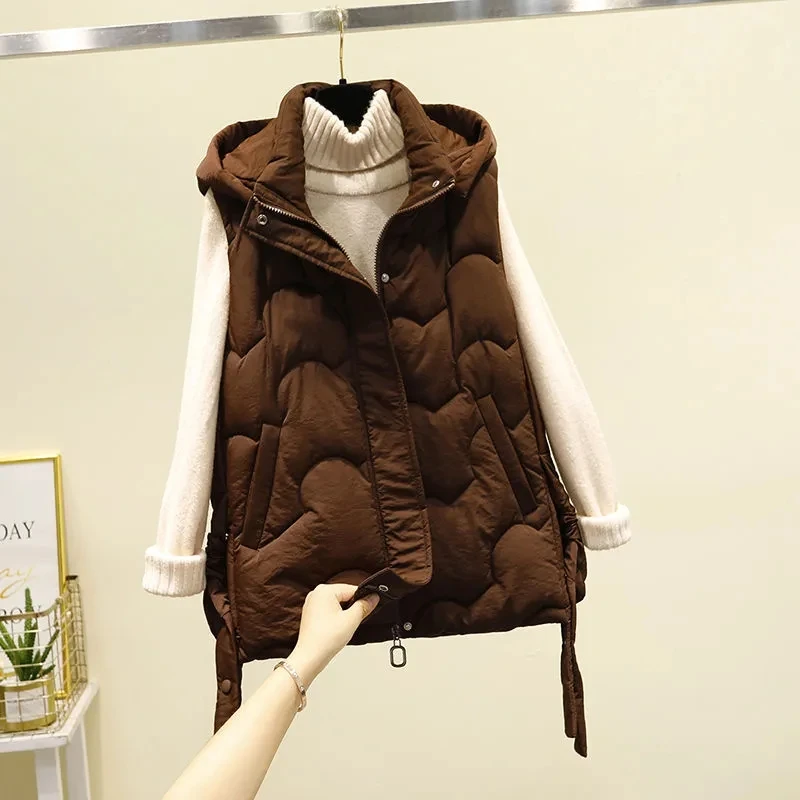 Description Picture 6 of itemWomens Puffy Vest - Down Vest Jacket for Women Women's Slim Sleeveless Quilted Removable Hooded Winter Puffer Vest Coat