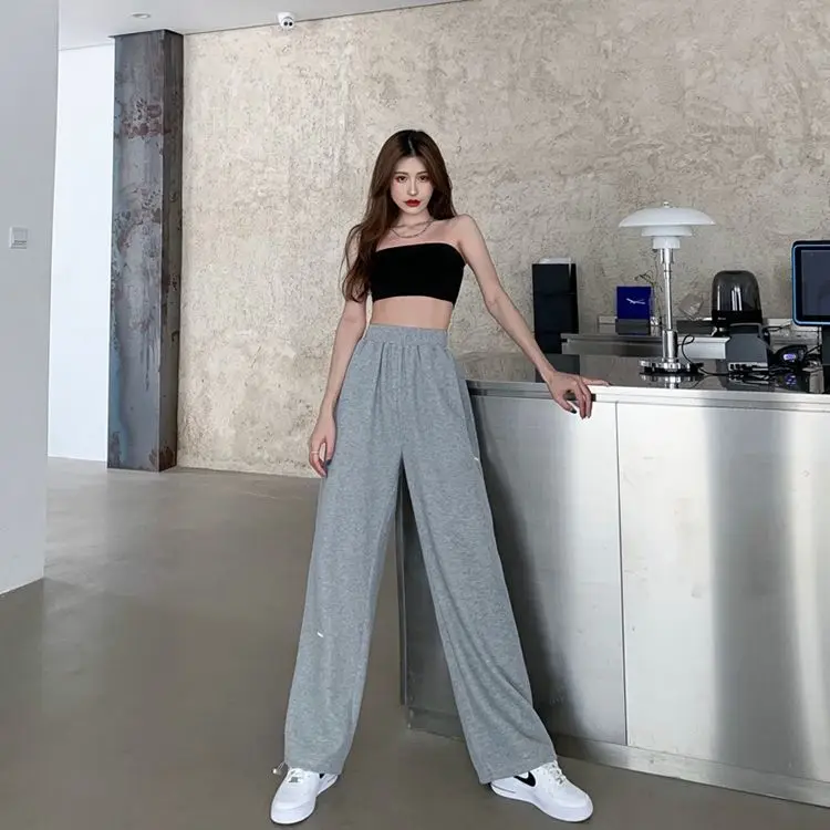 Description Picture 4 of itemHOUZHOU Gray Sweatpants Joggers Women Korean Style High Waist Tracksuit Casual Loose Pants Black Jogging Sports Trousers Female