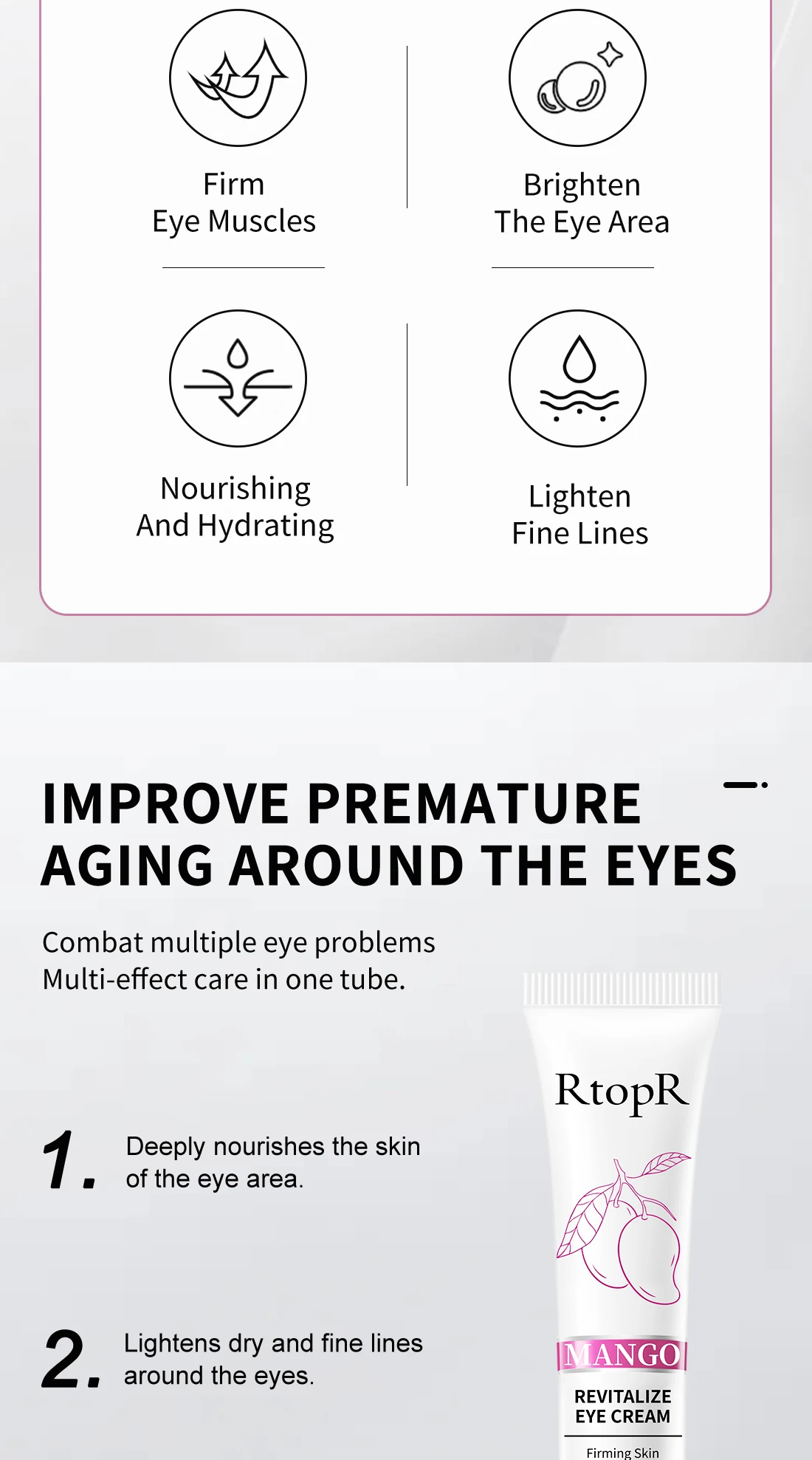 Description Picture 3 of itemEye Cream Mango Anti-Wrinkle Moisturizing Anti-Age Remove Dark Circles Eye Care Against Puffiness And Bags Hydrate Cream