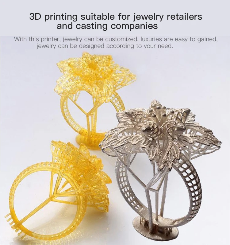 Description Picture 6 of itemVanshape Rapid Prototyping Monochrome Jewelry 3D Printer Photosensitive Resin 3D Prints