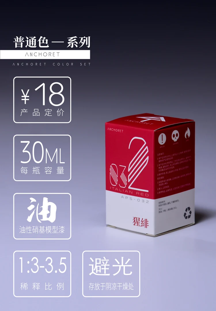 Description Picture 6 of itemANCHORET Model Oil Based Paint Pigments AT Green Series 053-056 Nitrocellulose Lacquer Zhagu Jiweng 30ml  Model Specific