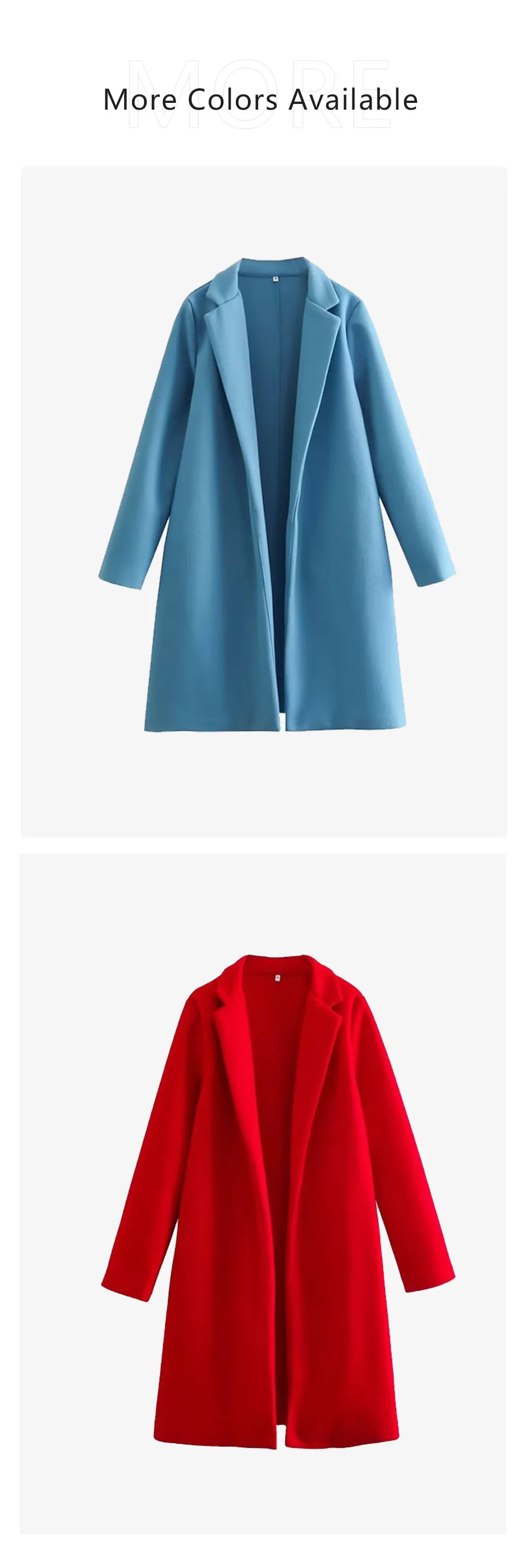 Description Picture 6 of itemUNIZERA 2023 Autumn/Winter New Women's Wear New Fashionable Style Mid length Polo Collar Long Sleeve Open Front Coat Coat