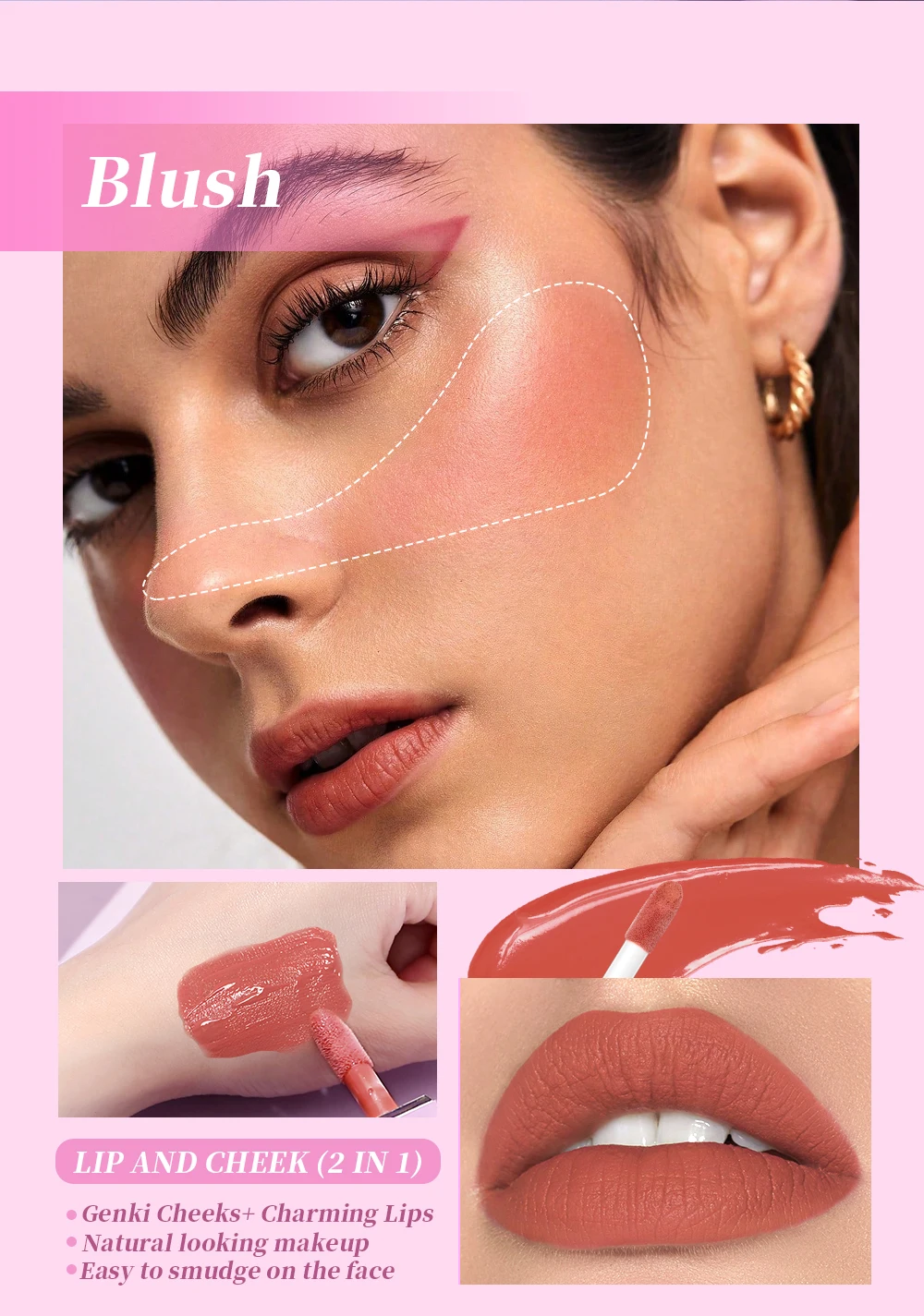 Description Picture 6 of itemQIBEST Highlighter Bronzer Contour Stick For Face Blush Powder Creamy Makeup Liquid Contour Stick Natural Matte Highlighters New