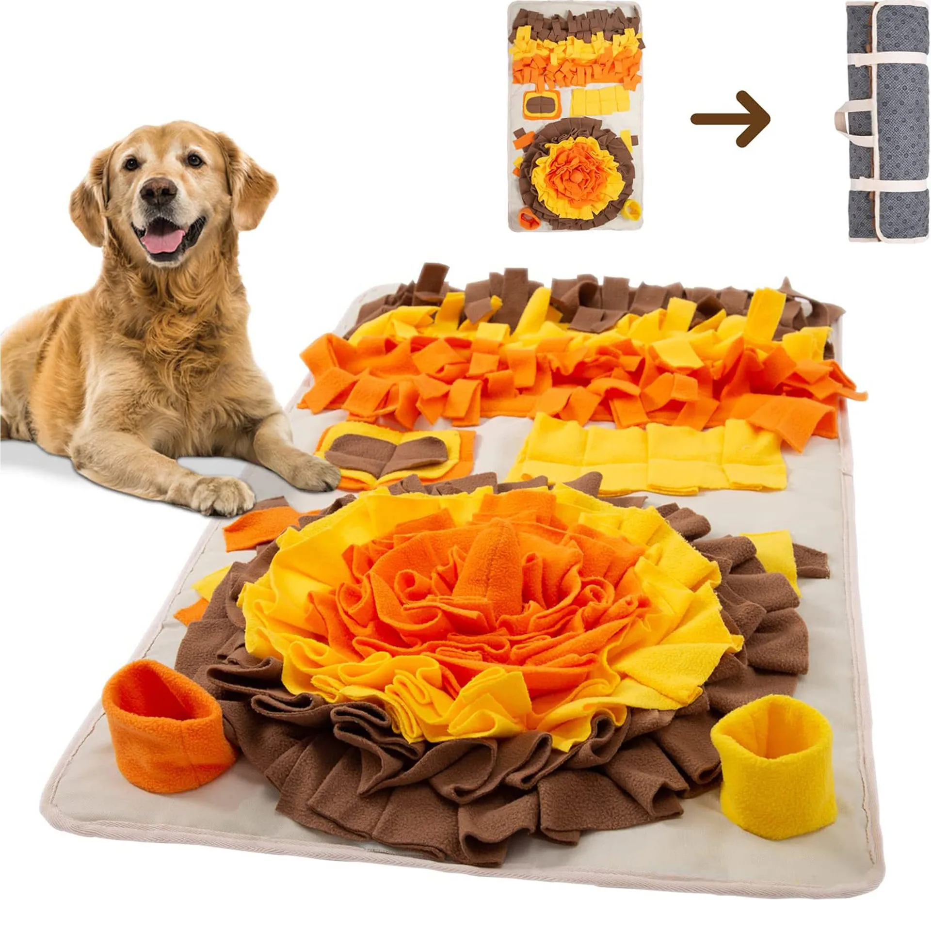 Description Picture 2 of itemSnuffle Mat for Dog Interactive Feed Game with Non Slip Bottom Pad Dog Treats Feeding Mat Encourages Natural Foraging Skills Toy