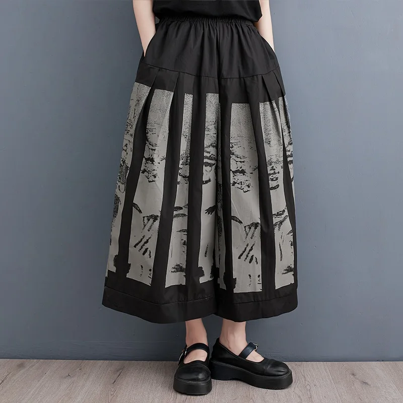 Description Picture 2 of itemblack oversized Elastic high Waist vintage Casual loose summer clothes wide leg Pants for Women 2023 Trousers Streetwear