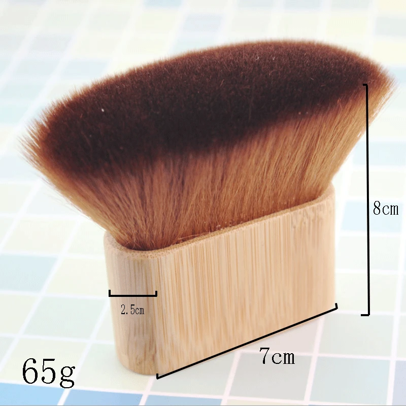 Description Picture 3 of itemMakeup brush Body brush Bamboo flat brush Loose paint bamboo handle beauty salon tool Shredding hair sweep barber brush