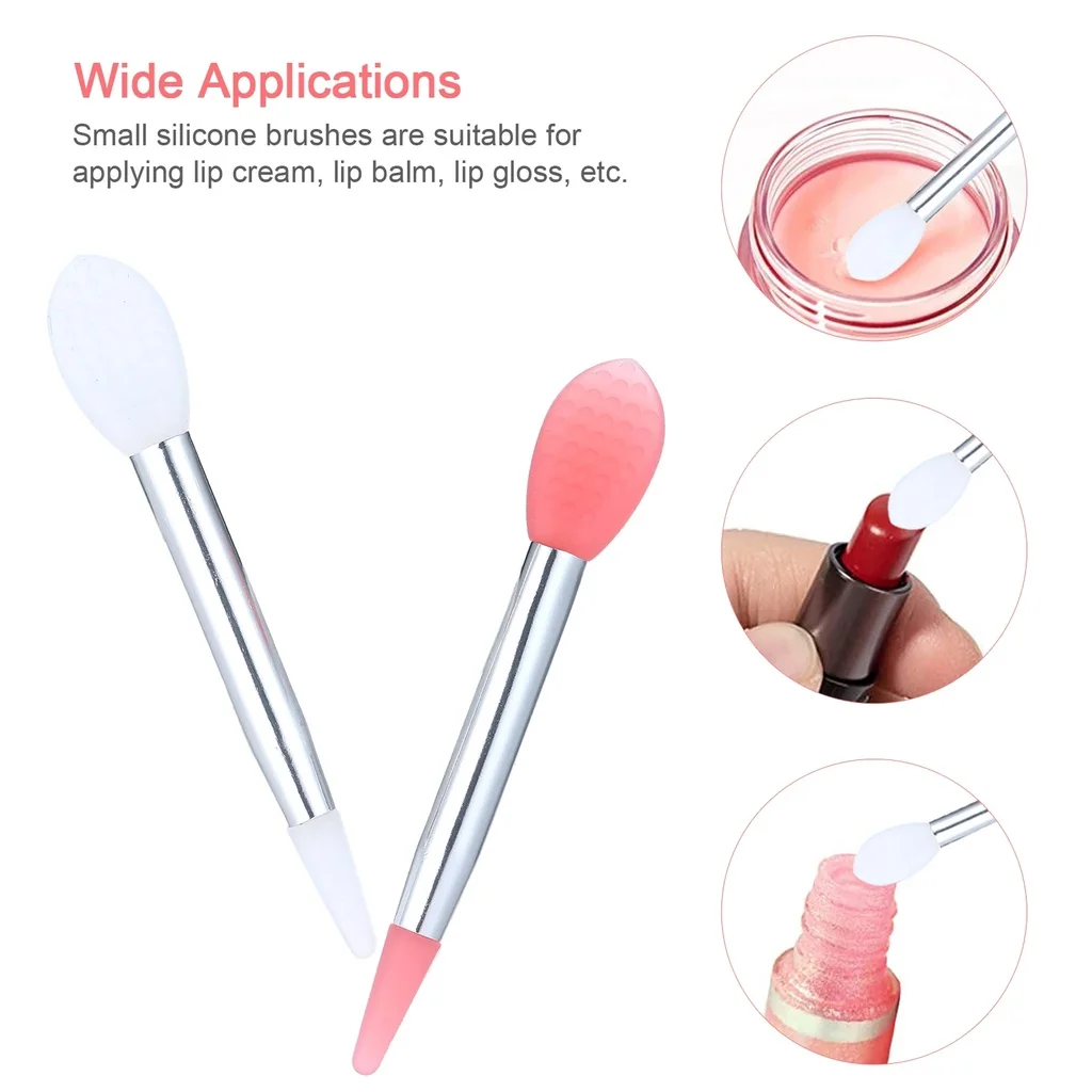 1Pcs Silicone Mini Lip Brush Portable Multifunctional Lip Balm Applicator Lipstick Lipgloss Mascara Wands Makeup Brushes