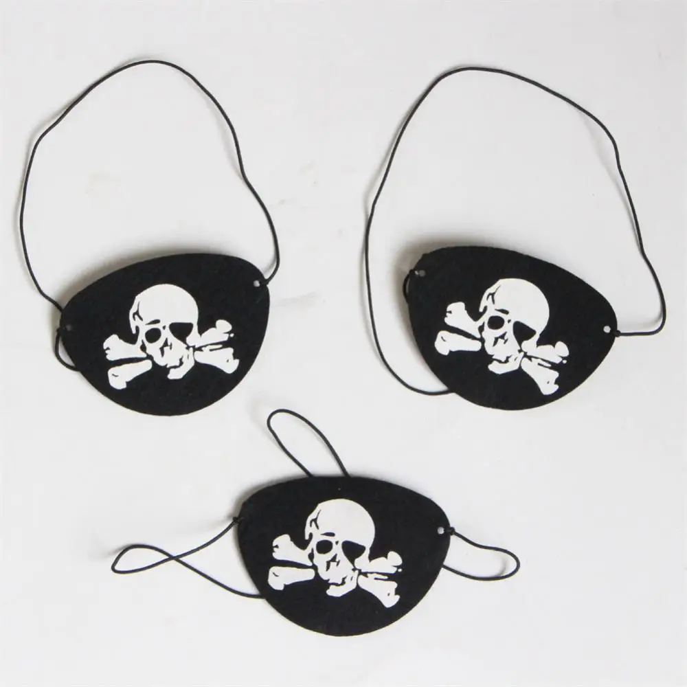 Felt Pirate Eye Patches Halloween Pirate For Kids Theme Party One Eye Skeleton Captain Eyepatch Halloween Party Skull Eye Masks