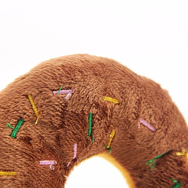 Description Picture 5 of itemPet Dog Plush Toys Donuts Shape Puppy Squeaky Toys Pink Brown Soft Plush Pet Dog Puppy Squeaky Toys Pet Supplies