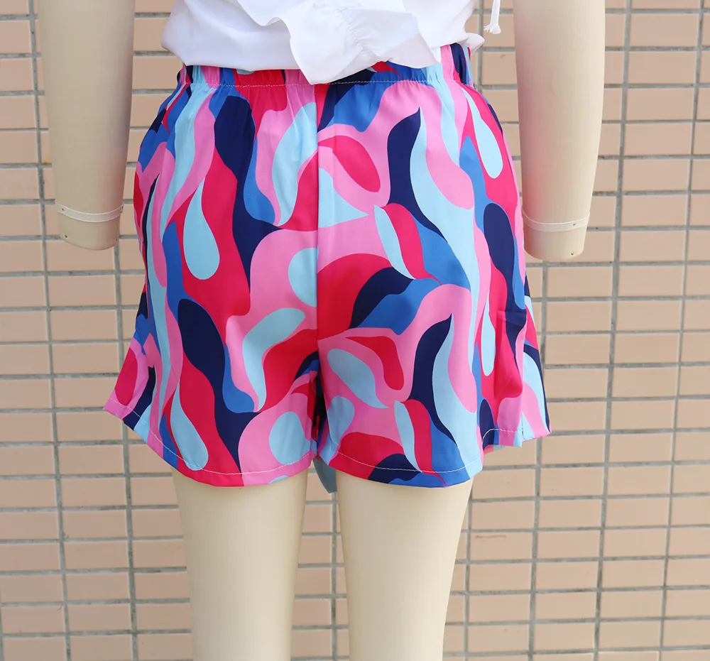 Description Picture 5 of itemFashion Geometric Printed Shorts 2023 Summer Elegant High Waist Short Skirts Women Casual Patchwork Streetwear Short Trousers